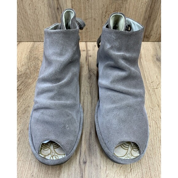 Fly London Yema Women’s EU 38 US 7.5 Ankle Bootie Wedge Heel Laced Back - Picture 4 of 16